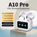 A10-White Smart-Screen Wireless Bluetooth Earbuds