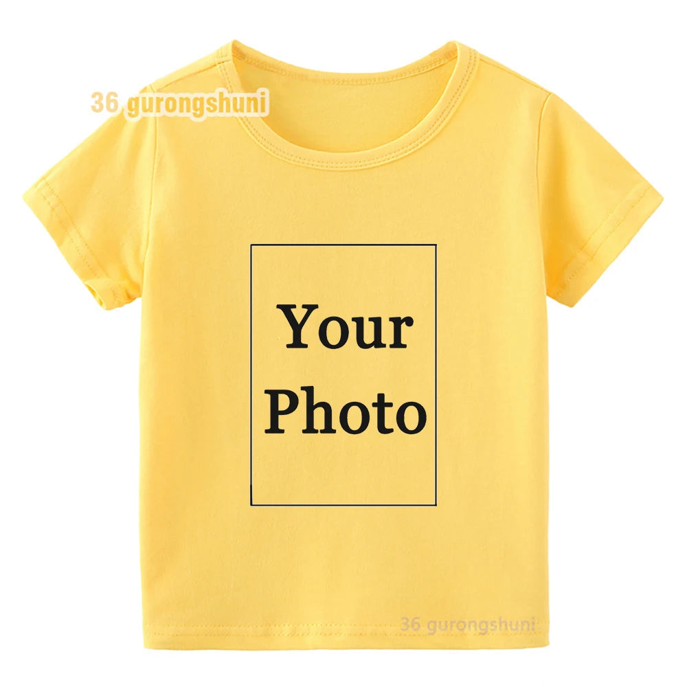 Customized t Shirt For Girl boy t-shirts Own name Diy picture Design LOGO Kids Clothes family birthday party photo print Graphic