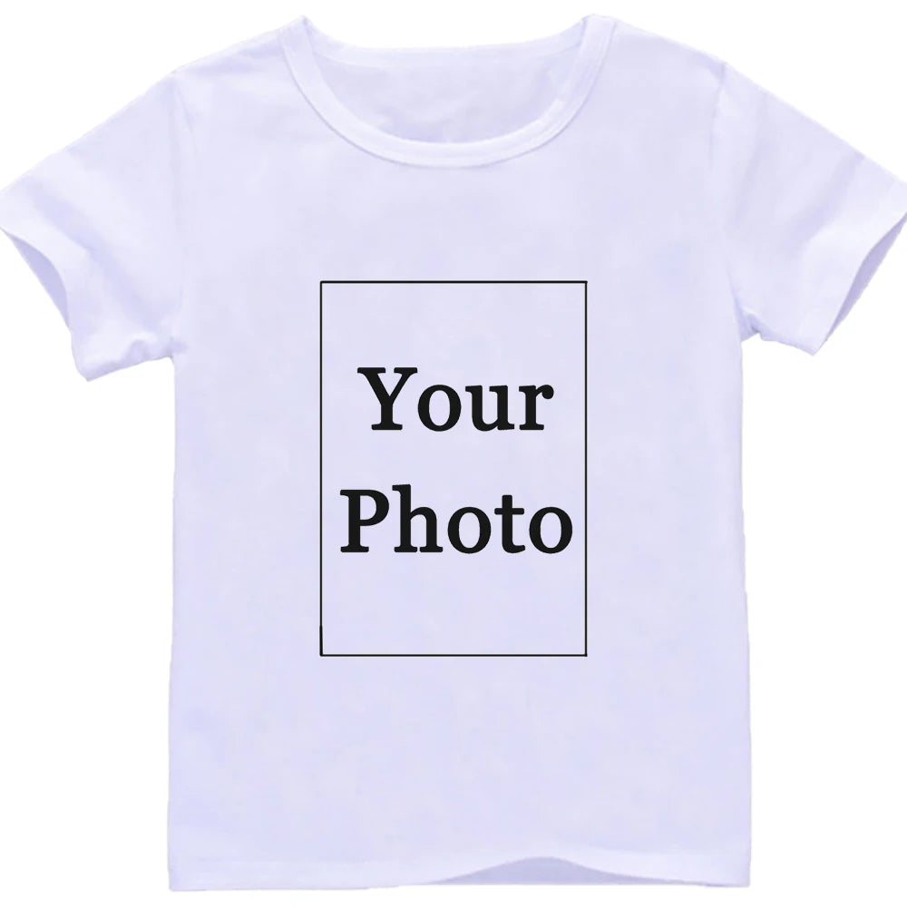 Customized t Shirt For Girl boy t-shirts Own name Diy picture Design LOGO Kids Clothes family birthday party photo print Graphic