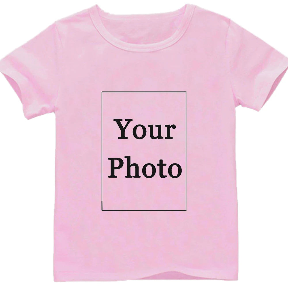 Customized t Shirt For Girl boy t-shirts Own name Diy picture Design LOGO Kids Clothes family birthday party photo print Graphic