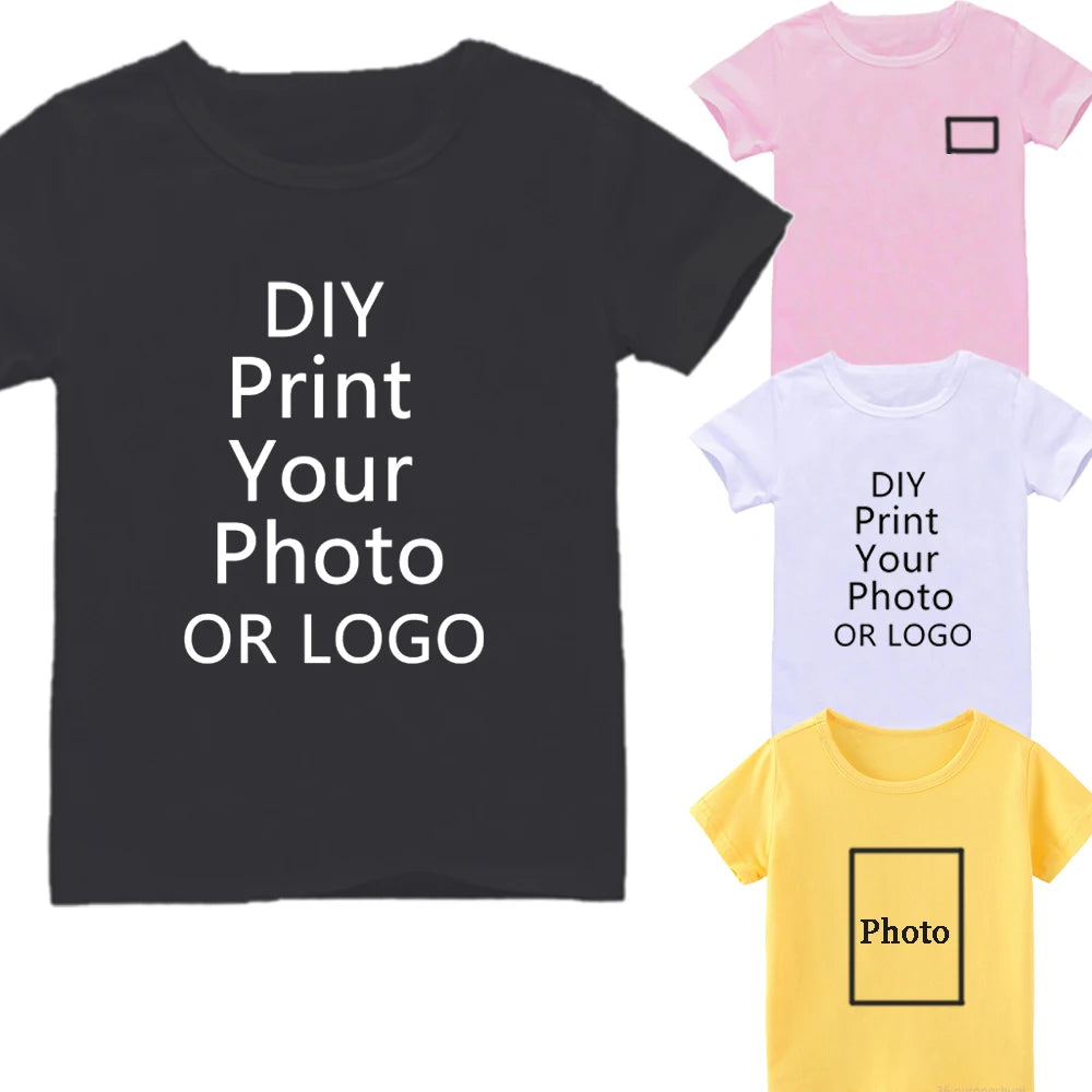 Customized t Shirt For Girl boy t-shirts Own name Diy picture Design LOGO Kids Clothes family birthday party photo print Graphic