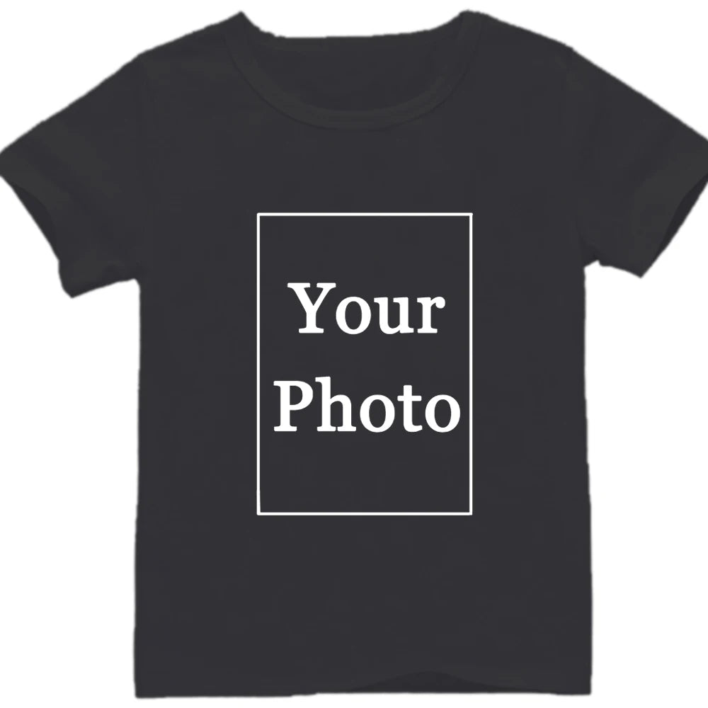 Customized t Shirt For Girl boy t-shirts Own name Diy picture Design LOGO Kids Clothes family birthday party photo print Graphic